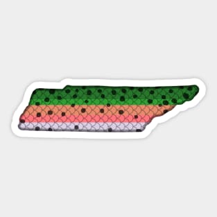 Trout Fishing Rainbow Trout Pattern Tennessee State Map Sticker